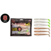 Shad Quantum Q-Paddler Power Packs Clear Water Mix 3x salt & pepper UV-tail + 3x sand goby 8cm