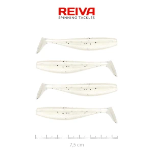 Shad REIVA Flat Minnow, Pearl Dot, 7.5cm, 3.19g, 4buc/pac