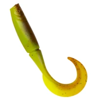 Shad Zebco Preyfish Curly, Pumpkin Chartreuse, 12cm, 1buc/pac