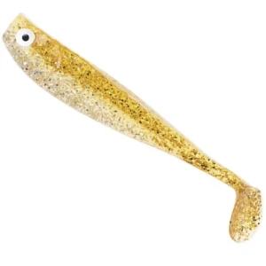 Shad Zeck Zander Gummi, Gold Glitter, 9cm, 3buc/plic 