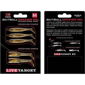 Rezerva Spinnerbait Live Target Baitball Spinner Rig, Small, Dark Amber / Gold, 5buc/pac Rezerva Spinnerbait Live Target Baitball Spinner Rig, Small, Dark Amber / Gold, 5buc/pac