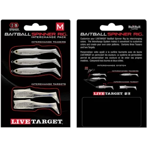 Rezerva Spinnerbait Live Target Baitball Spinner Rig, Small, Pearl White / Silver, 5buc/pac Rezerva Spinnerbait Live Target Baitball Spinner Rig, Small, Pearl White / Silver, 5buc/pac