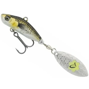 Spinnertail SAVAGE GEAR Sticklebait Tail Spin Sinking, Green Silver Ayu, 7.3cm, 13g, 1buc/pac