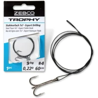 Struna Zebco Trophy Steel Trace Treble Hook 7x7, 9kg, 60cm, 1buc/pac
