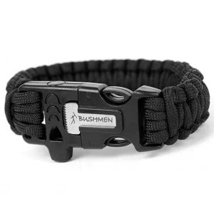 Bratara de Supravietuire 3m din Paracord Negru Bushmen