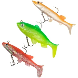 Kit Zebco Swimbait Pike Lure Pack, Fluoro, 12cm, 3buc/pac Kit Zebco Swimbait Pike Lure Pack, Fluoro, 12cm, 3buc/pac