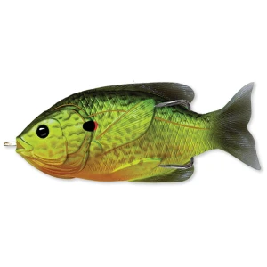 Swimbait Live Target Hollow Body Sunfish Walking Bait, Florescent Pumpkinseed, 7.5cm, 12g 