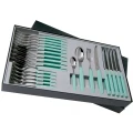 Set 24 Tacamuri 6 Persoane Victorinox, Swiss Modern Table Set, Lama Zimtata 12cm, Verde Menta