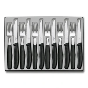 Set 6 Cutite Si 6 Furculite Victorinox Swiss Classic Table Set 12, Lama Zimtata 11cm, Negru Set 6 Cutite Si 6 Furculite Victorinox Swiss Classic Table Set 12, Lama Zimtata 11cm, Negru