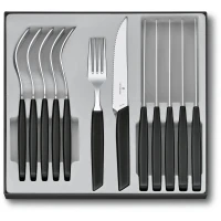 Set 6 Cutite Si 6 Furculite Victorinox, Swiss Modern Table Set, Lama Zimtata 12cm, Negru Set 6 Cutite Si 6 Furculite Victorinox, Swiss Modern Table Set, Lama Zimtata 12cm, Negru
