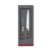 Set Cutit Si Furca Victorinox Grand Maitre Carving Set, Lama 20cm, Lemn, Maro