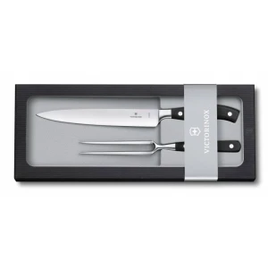 Set Cutit si Furculita Carne Victorinox Grand Maître Carving, Lama 20 cm, Negru