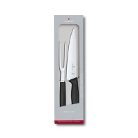 Set Cutit si Furculita Victorinox, Swiss Classic Carving Set, Negru Set Cutit si Furculita Victorinox, Swiss Classic Carving Set, Negru
