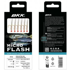 Taparine BKK Micro Flash NFA 02 PNFS Red Resin Fluoro, Nr.7, 145cm-0.40mm, 5cm-0.30mm, 6buc/pac