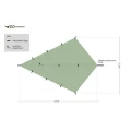 Tenda DD Hammocks Prelata SuperLight Bikepacker Tarp Olive Green, 3.7m x 2.3m