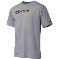Tricou Savage Gear  Signature Logo Grey Melange Mar.m Tricou Savage Gear  Signature Logo Grey Melange Mar.m
