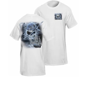 Tricou Flying Fisherman Midnight Angler Pirate White Tee L Tricou Flying Fisherman Midnight Angler Pirate White Tee L