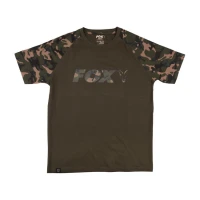 Tricou Fox Raglan Black Camo Sleeves T-Shirt, Marime 2XL