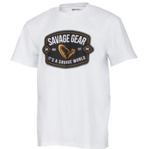Tricou SAVAGE GEAR Badge Logo Tee, Alb, Marimea L