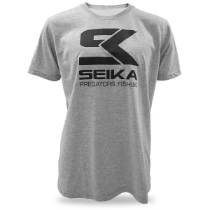 Tricou SEIKA Men's Short Sleeve T-Shirt Predator Fishing Sk Gris, Masura XXL
