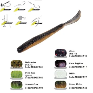 GRUB COLMIC HERAKLES LEFTAIL WORM 12cm Black Red Flakes GRUB COLMIC HERAKLES LEFTAIL WORM 12cm Black Red Flakes