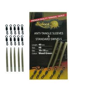 Select Baits Anti-tangle Sleeves and Standard Swivels 40mm/Nr.8 Select Baits Anti-tangle Sleeves and Standard Swivels 40mm/Nr.8