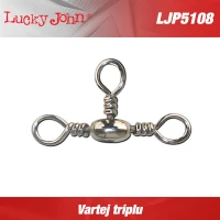 VARTEJ TRIPLU LUCKY JOHN CROSSLINE SWIVEL Nr.6 21kg 7buc/plic VARTEJ TRIPLU LUCKY JOHN CROSSLINE SWIVEL Nr.6 21kg 7buc/plic