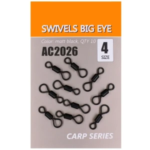 Vartej Rolling Orange Swivels Big Eye Negru Mat Ochet Mare, No.7, 10buc/pac Vartej Rolling Orange Swivels Big Eye Negru Mat Ochet Mare, No.7, 10buc/pac