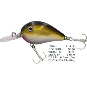 Vobler FL FL512 Floating 33mm 4.7g Depth 0.6-1.8m Colour 989 Vobler FL FL512 Floating 33mm 4.7g Depth 0.6-1.8m Colour 989