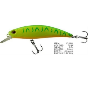 Vobler FL FL158 Sinking 70mm 9.6g Depth All Round Colour 788